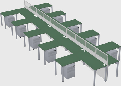Shared l-shape cubicle