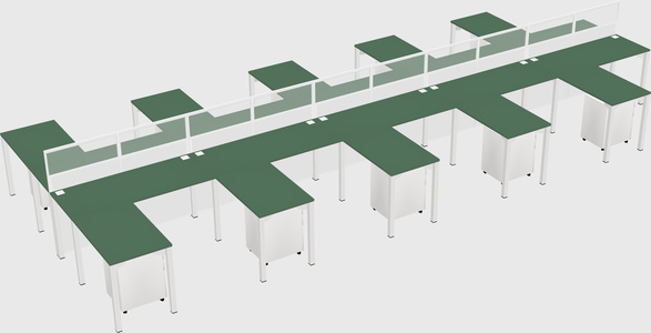 Shared l-shape cubicle