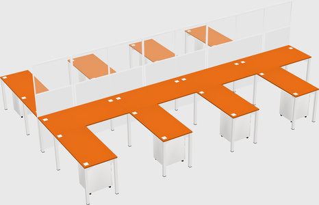 Shared l-shape cubicle