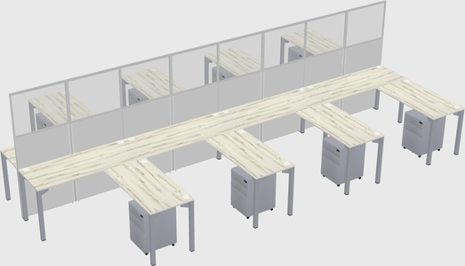 Shared l-shape cubicle