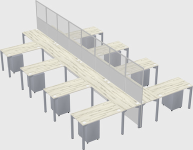Shared l-shape cubicle