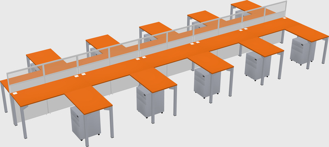 Shared l-shape cubicle