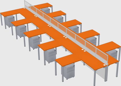 Shared l-shape cubicle