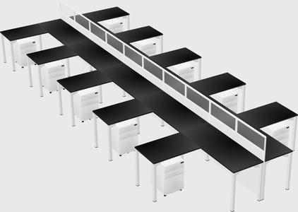Shared l-shape cubicle