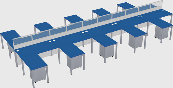 Shared l-shape cubicle