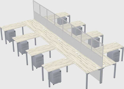 Shared l-shape cubicle