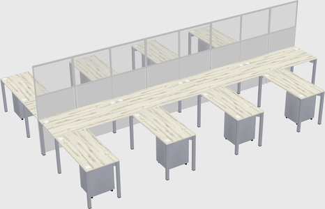 Shared l-shape cubicle