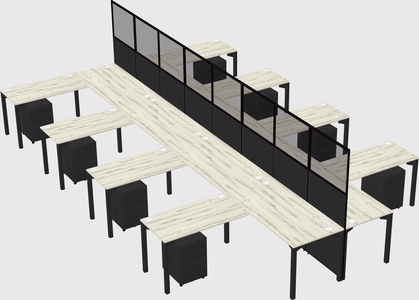 Shared l-shape cubicle