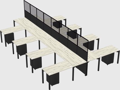 Shared l-shape cubicle