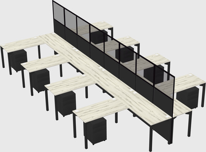 Shared l-shape cubicle
