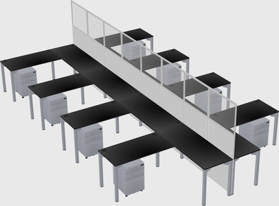 Shared l-shape cubicle