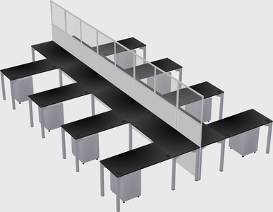 Shared l-shape cubicle