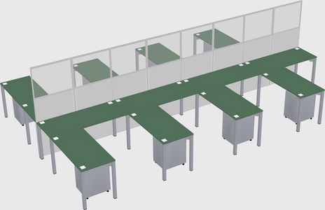 Shared l-shape cubicle