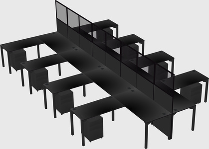 Shared l-shape cubicle