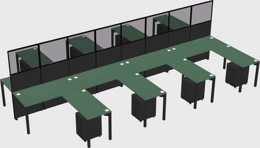 Shared l-shape cubicle