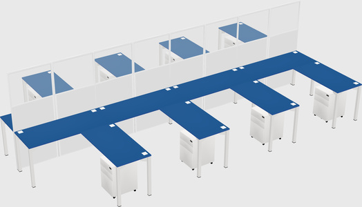 Shared l-shape cubicle