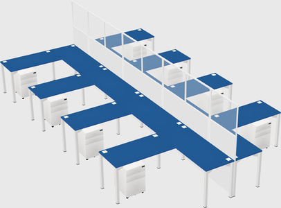 Shared l-shape cubicle