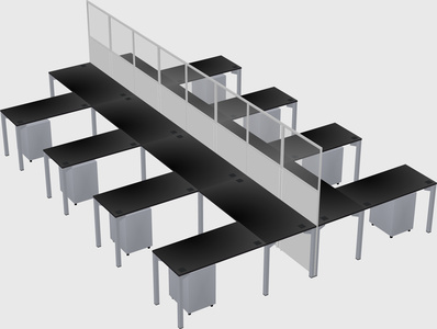 Shared l-shape cubicle