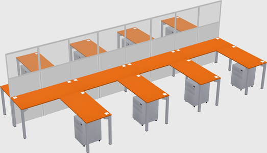 Shared l-shape cubicle