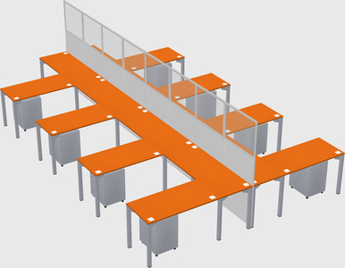 Shared l-shape cubicle