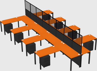 Shared l-shape cubicle