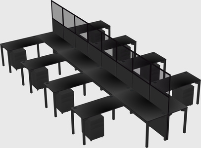 Shared l-shape cubicle
