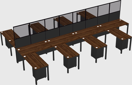 Shared l-shape cubicle