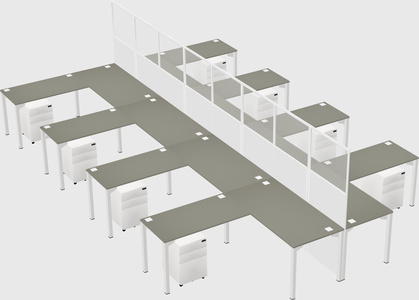 Shared l-shape cubicle