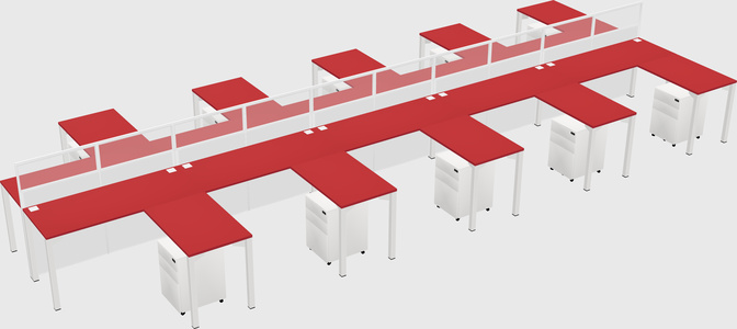Shared l-shape cubicle