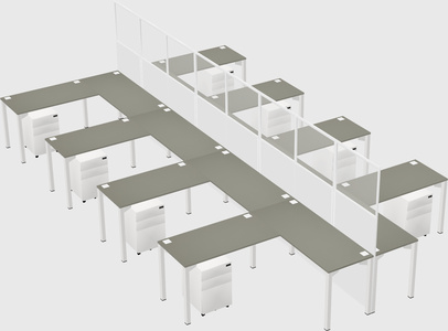 Shared l-shape cubicle