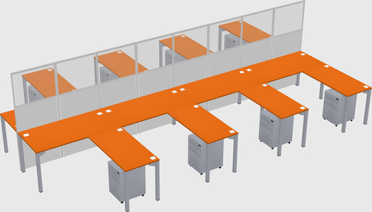 Shared l-shape cubicle