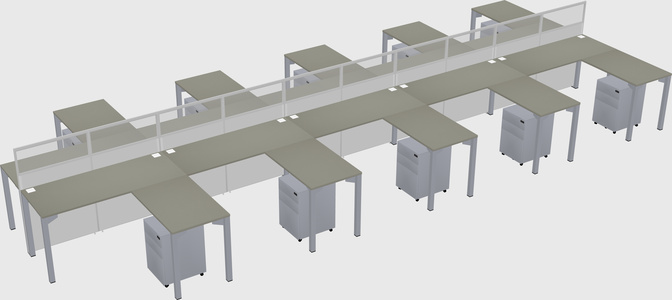 Shared l-shape cubicle