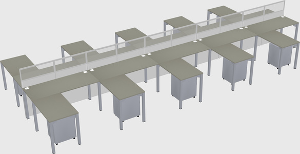 Shared l-shape cubicle