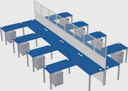 Shared l-shape cubicle