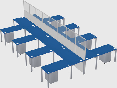 Shared l-shape cubicle