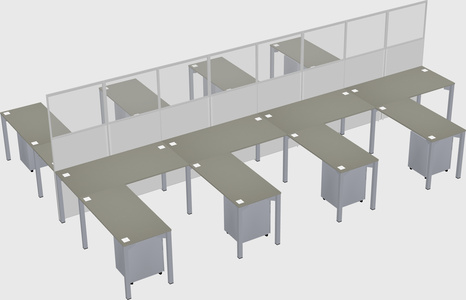 Shared l-shape cubicle