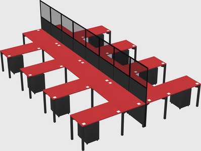 Shared l-shape cubicle