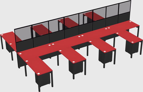 Shared l-shape cubicle