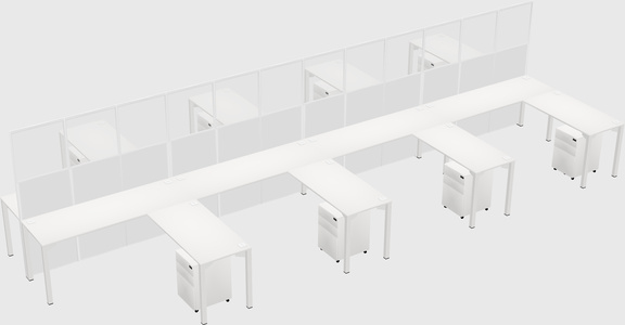 Shared l-shape cubicle