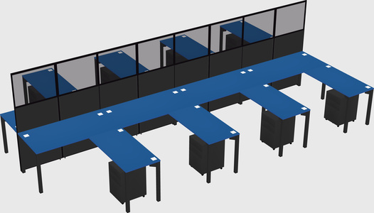 Shared l-shape cubicle