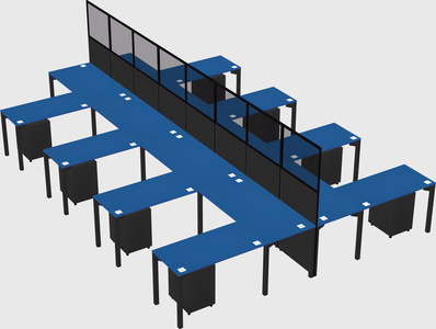Shared l-shape cubicle