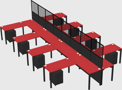 Shared l-shape cubicle
