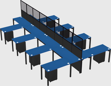 Shared l-shape cubicle