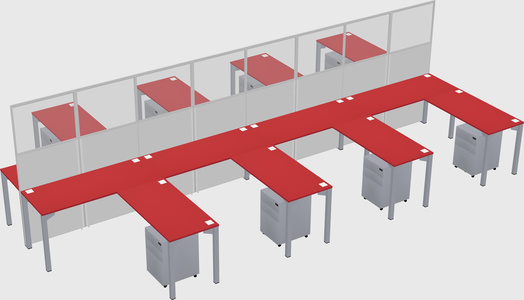 Shared l-shape cubicle