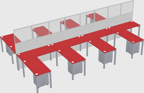 Shared l-shape cubicle