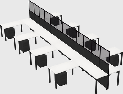 Shared l-shape cubicle