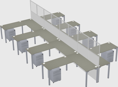 Shared l-shape cubicle