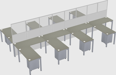 Shared l-shape cubicle