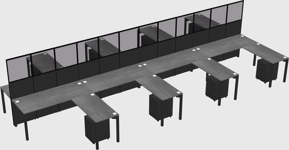 Shared l-shape cubicle