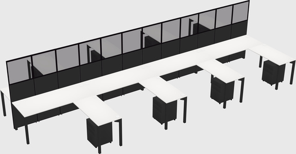 Shared l-shape cubicle